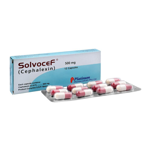 Solvocef Capsule 500mg 1X12'S