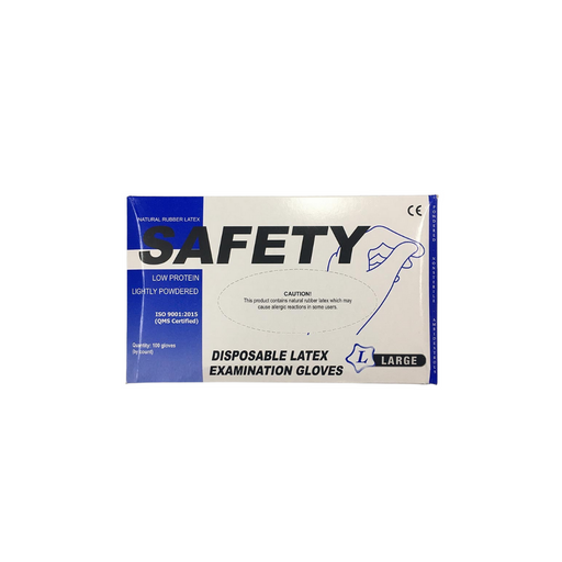 LATEX EXAM.GLOVES SAFETY (L) 1S