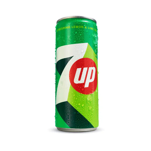 Green can of Up soda with red circle and white 'u' logo on a white background