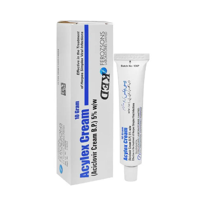 Acrylic Cream packaging with box and tube on a white background