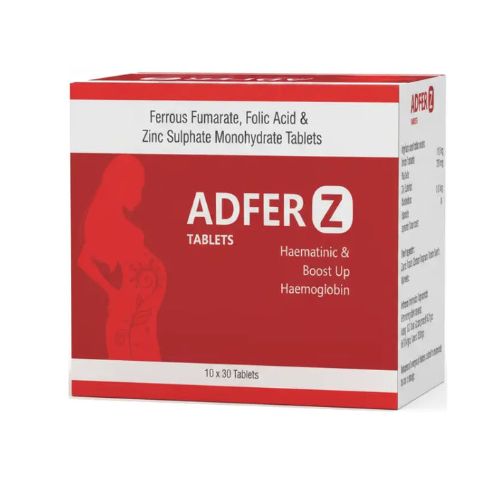 ADFER Z tablets packaging with red and white design