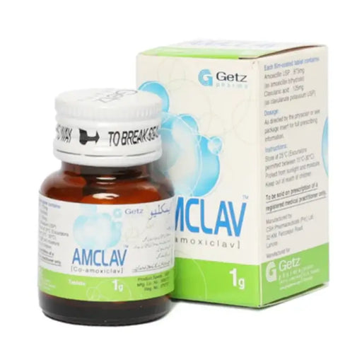 Amclav bottle and packaging on a white background