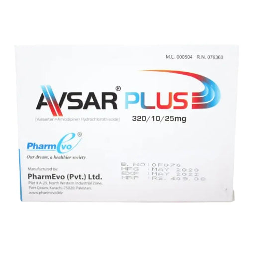 AVSAR PLUS 320/10/25MG 4X7S - Meri Pharmacy