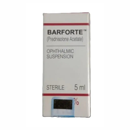 Barforte ophthalmic suspension packaging on a white background
