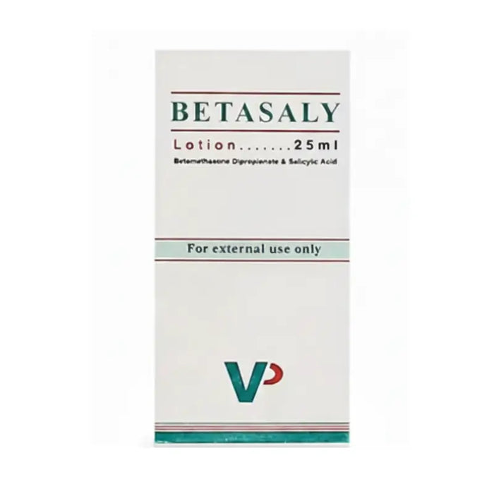 Betasaly lotion packaging with 25ml indication on a white background
