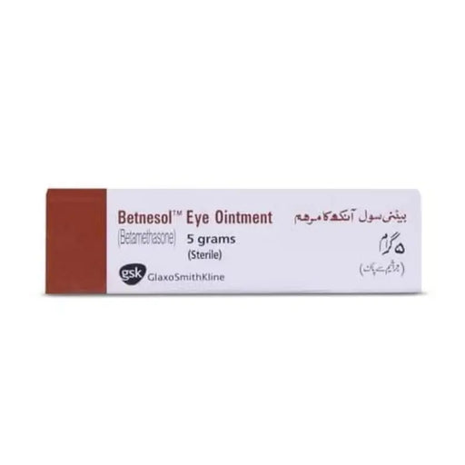Betnesol Eye Ointment packaging with GSK logo on a white background