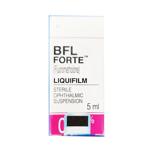 BFL Forte packaging for Fluorometholone Liquifilm on a white background