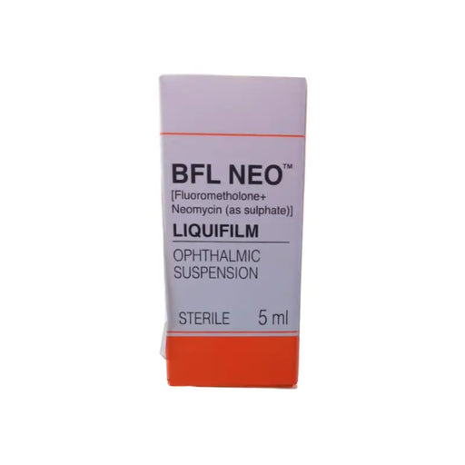 BFL NEO Liquifilm ophthalmic suspension packaging on a white background