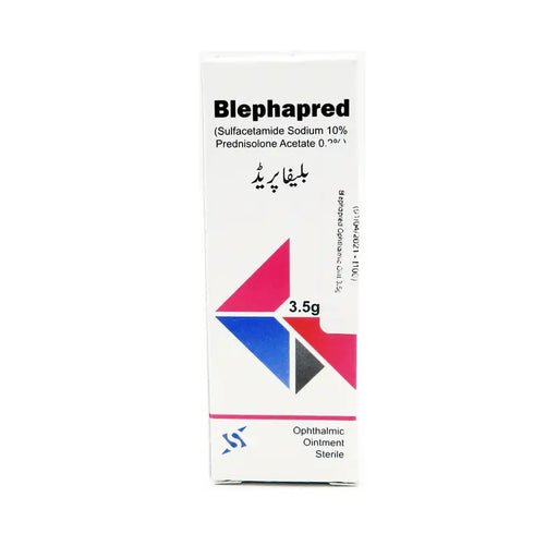 Blephapred ophthalmic ointment packaging on a white background