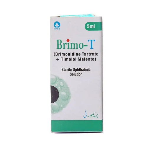 Brimo-T ophthalmic solution packaging on a white background