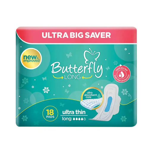 Butterfly ultra thin long pads packaging on a white background