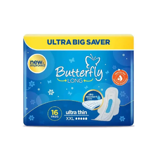 Butterfly ultra thin XXL pads packaging on a white background