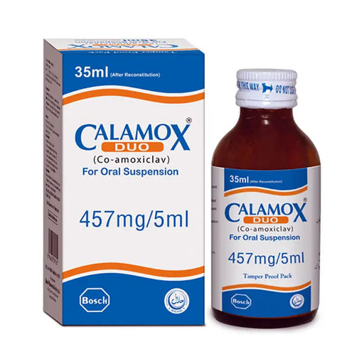 Calamox Duo bottle and packaging on a white background