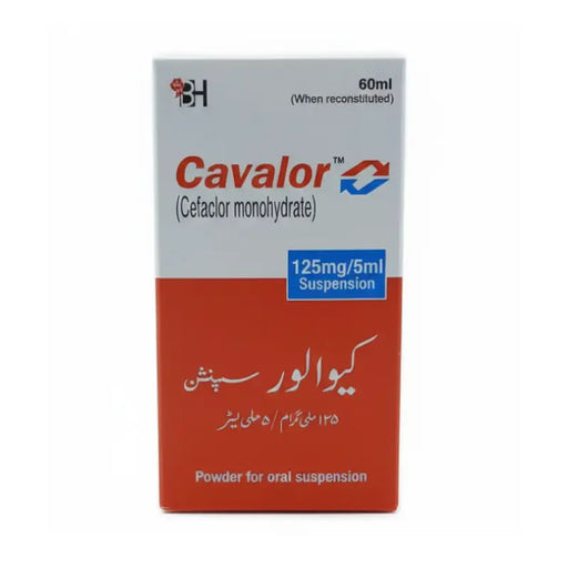 Cavalor medication packaging with red and white design on a white background