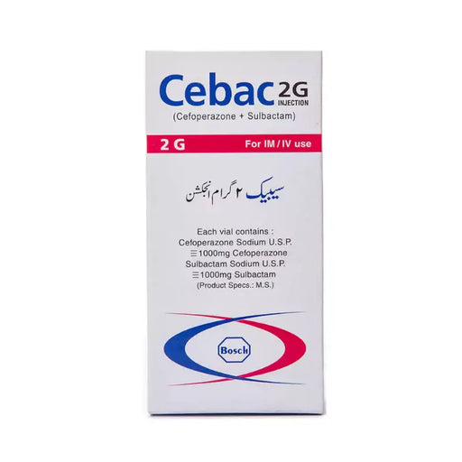 Cebac 2G medical packaging on a white background