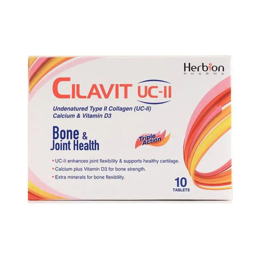 Cilavit UC-II supplement box by Herbion Pharma on a white background
