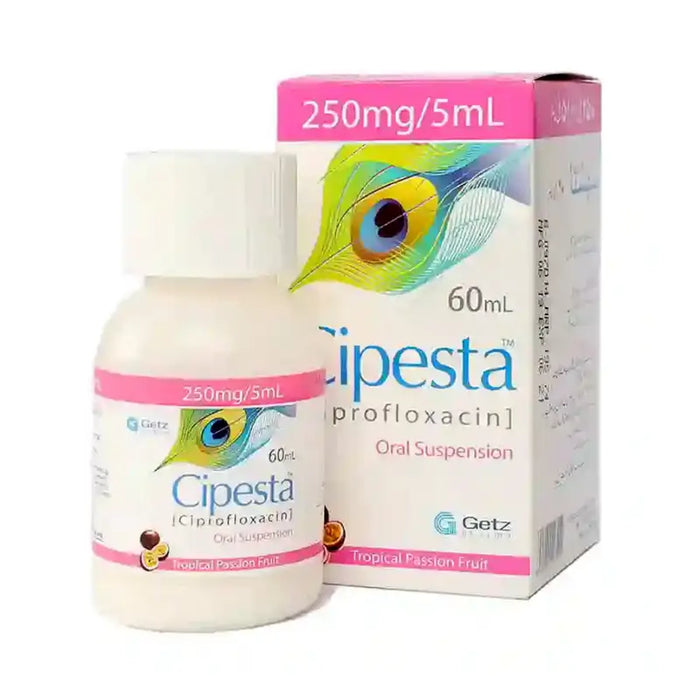 Cipesta oral suspension bottle and packaging on a white background