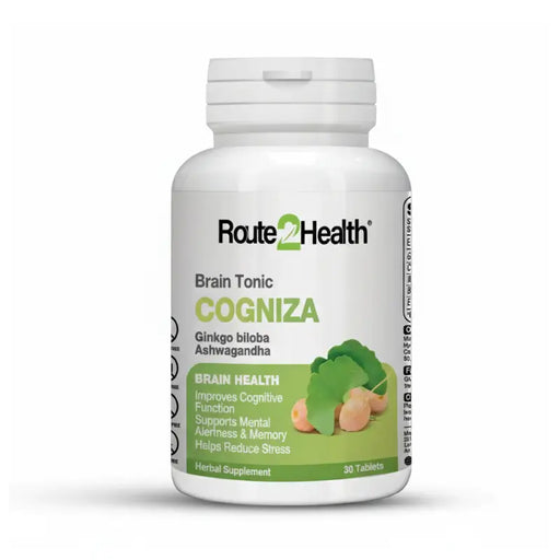 Route 2 Health Cogniza brain tonic supplement bottle on a white background
