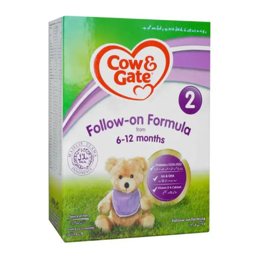 Cow & Gate Follow-on Formula packaging for babies aged 6-12 months