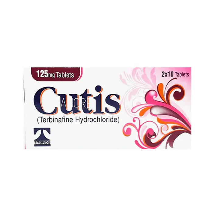 Box of Cutis 125mg Tablets with colorful design on a white background