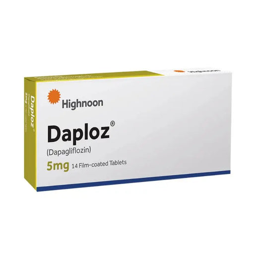 Box of Daploz tablets with Highnoon branding on a white background