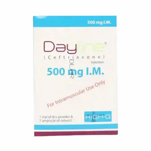 Box of Daytime Ceftriaxone Injection 500 mg I.M. on a white background