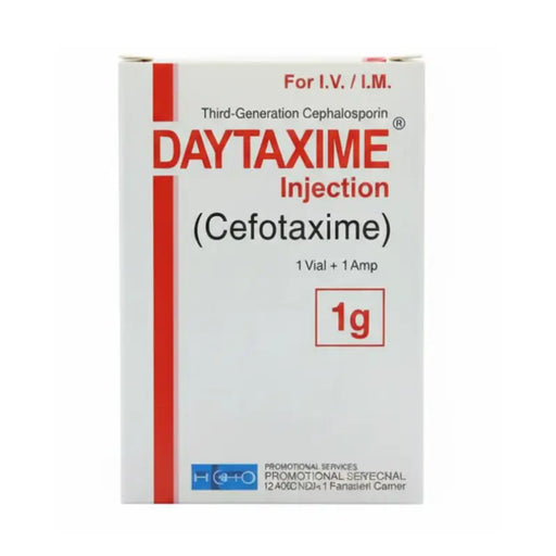 Box of Daytaxime Injection (Cefotaxime) on a white background