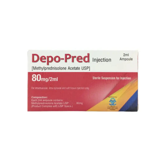 Depo-Pred injection packaging on a white background
