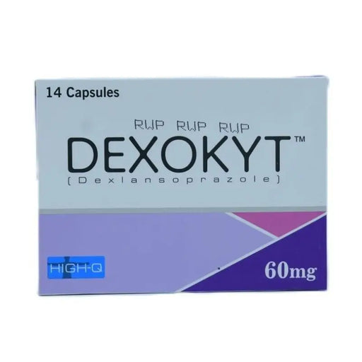 Box of Dexokyt capsules with RUP branding on a white background