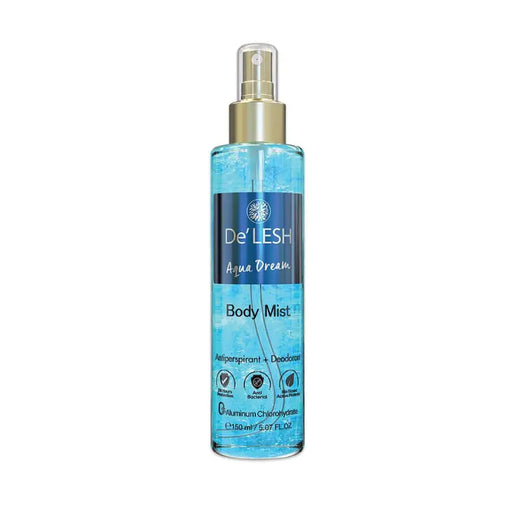 De'Lesh Aqua Dream Body Mist bottle on a white background