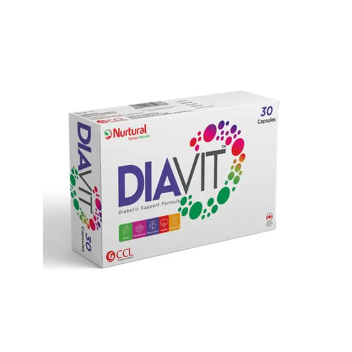 Box of DiaVit capsules with Nutral branding on a white background