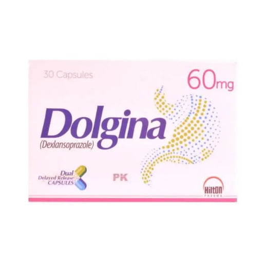 Dolgina 60mg capsule packaging on a white background