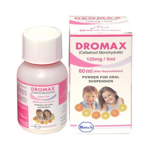 Dromax bottle and packaging on a white background