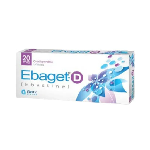 Ebaget D medication box on a white background