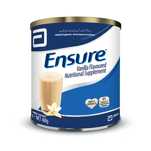 Ensure Vanilla Flavoured Nutritional Supplement can on a white background