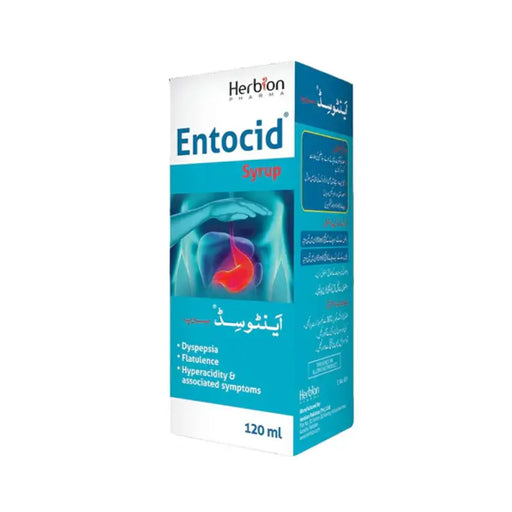 Herbion Entocid Syrup packaging on a white background