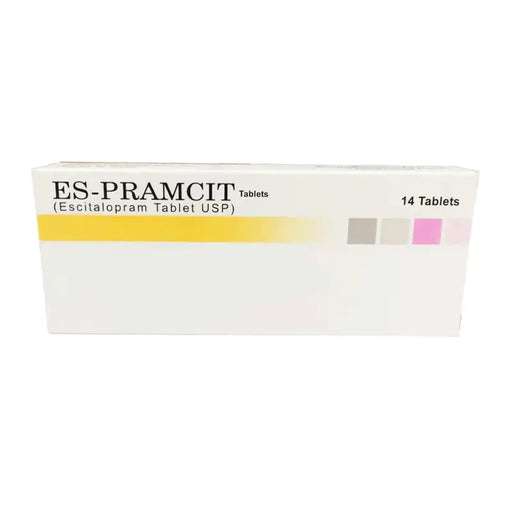 Box of ES-PRAMCIT tablets on a white background