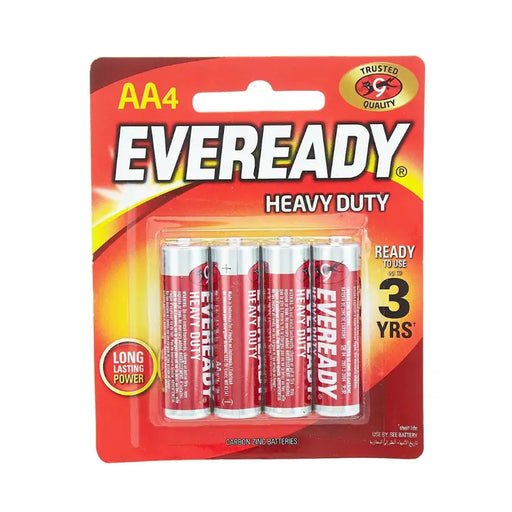 Eveready Heavy Duty AA batteries packaging on a white background