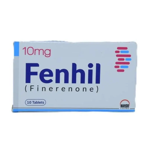 Box of Fenhil Finerenone tablets with 10mg dosage on a white background