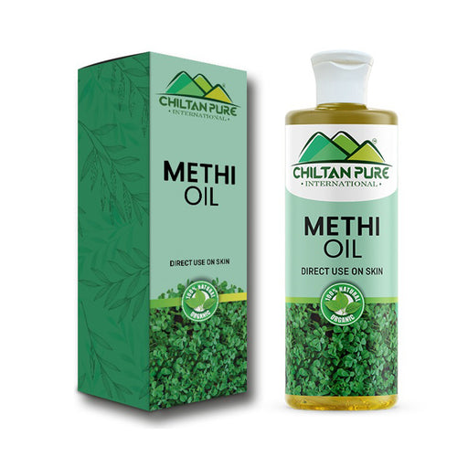 Chiltan Pure Methi Oil packaging on a white background