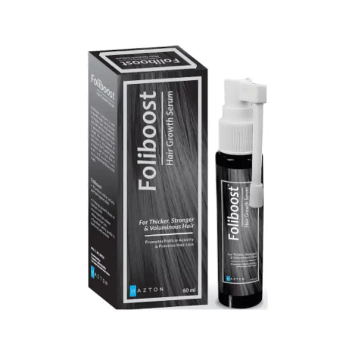 Folliboost hair growth serum packaging on a white background