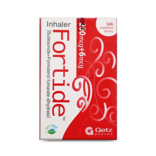 Fortide inhaler box with red and white design on a white background