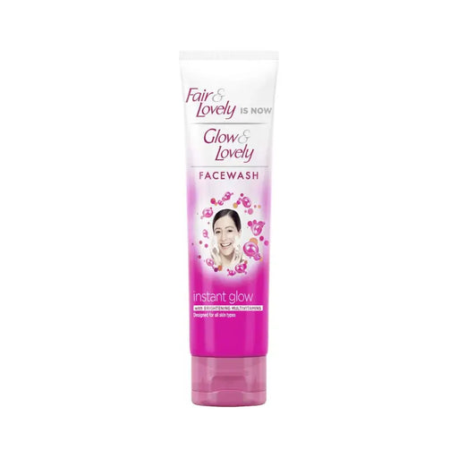 Glow & Lovely facewash tube on a white background