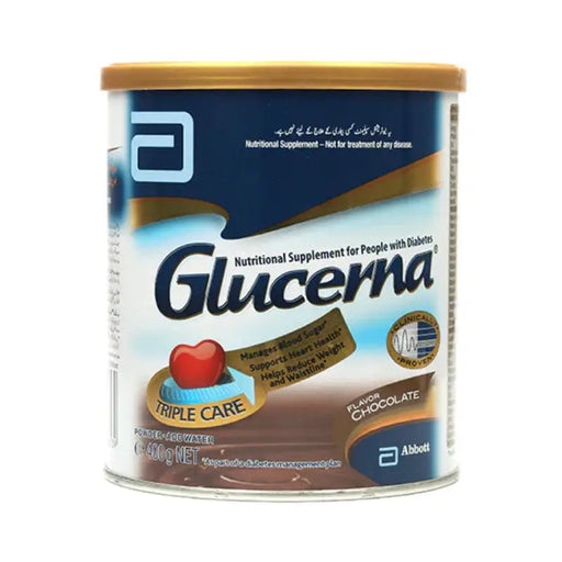 Glucerna nutritional supplement can for people with diabetes on a white background