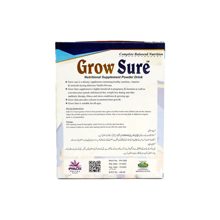 GROW SURE VANILLA POWDER 200GRAM 1S