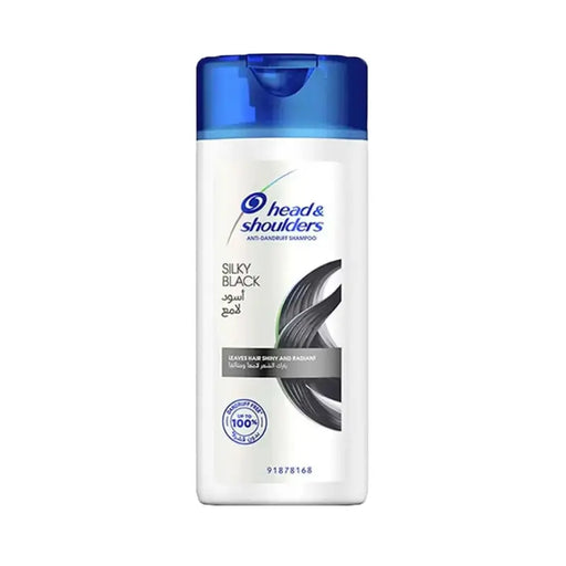 Head & Shoulders Silky Black shampoo bottle on a white background
