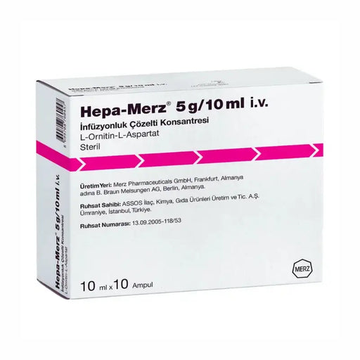 Hepa-Merz 5g/10ml i.v. packaging on a white background