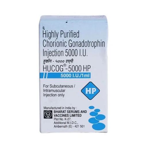 Box of HUCOG 5000 HP injection on a white background