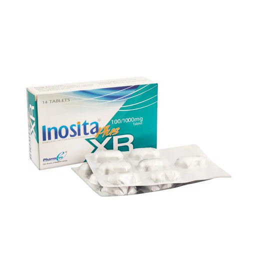 Box of Inosita Plus XR tablets with a white background