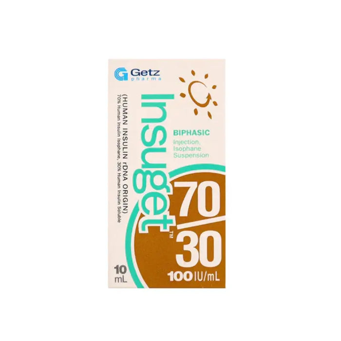 Box of Getz Insuget insulin suspension on a white background